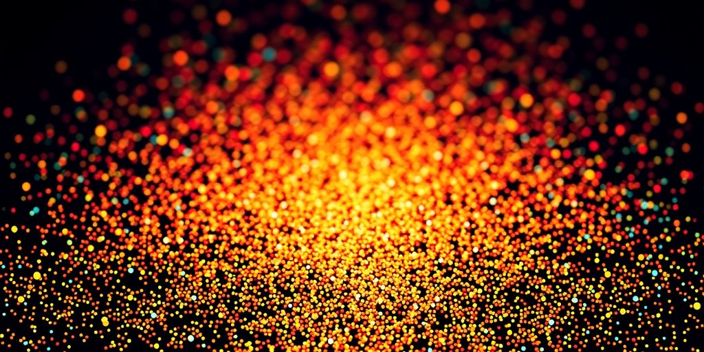 Colorful data points forming distinct groups.
