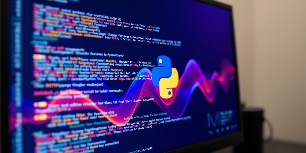 Python code and colorful data arrays.