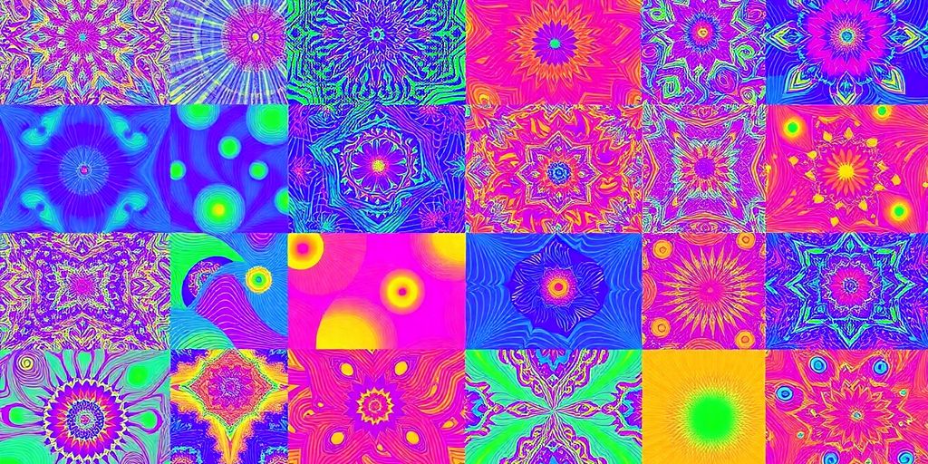 Colorful patterns from Seaborn data plots.