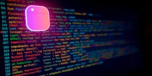Python code on screen with app icon.