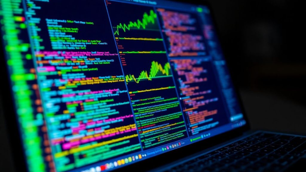 Python Pandas data cleaning on a laptop screen.
