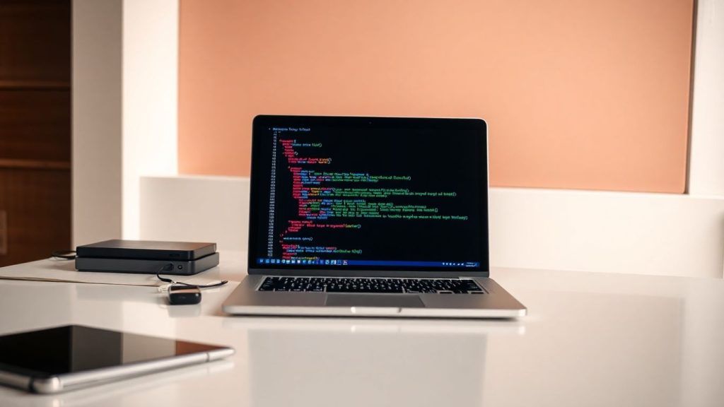 Python code on a laptop screen