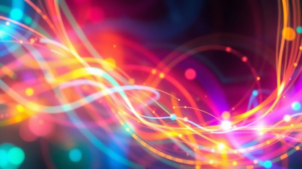 Abstract swirling colors and light patterns.