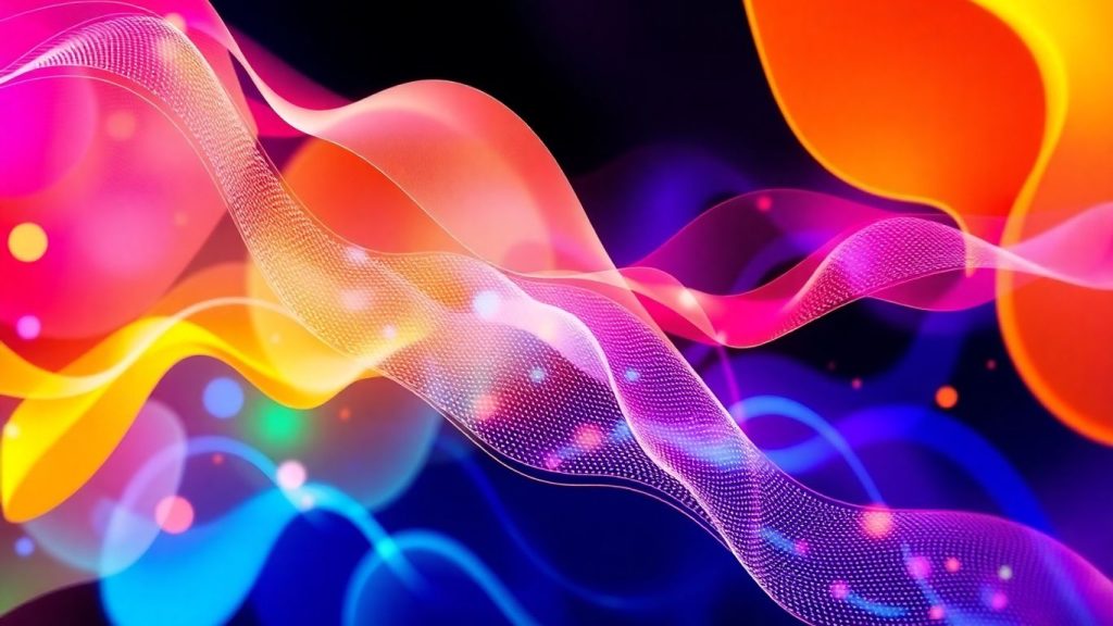 Abstract colorful shapes and flowing lines
